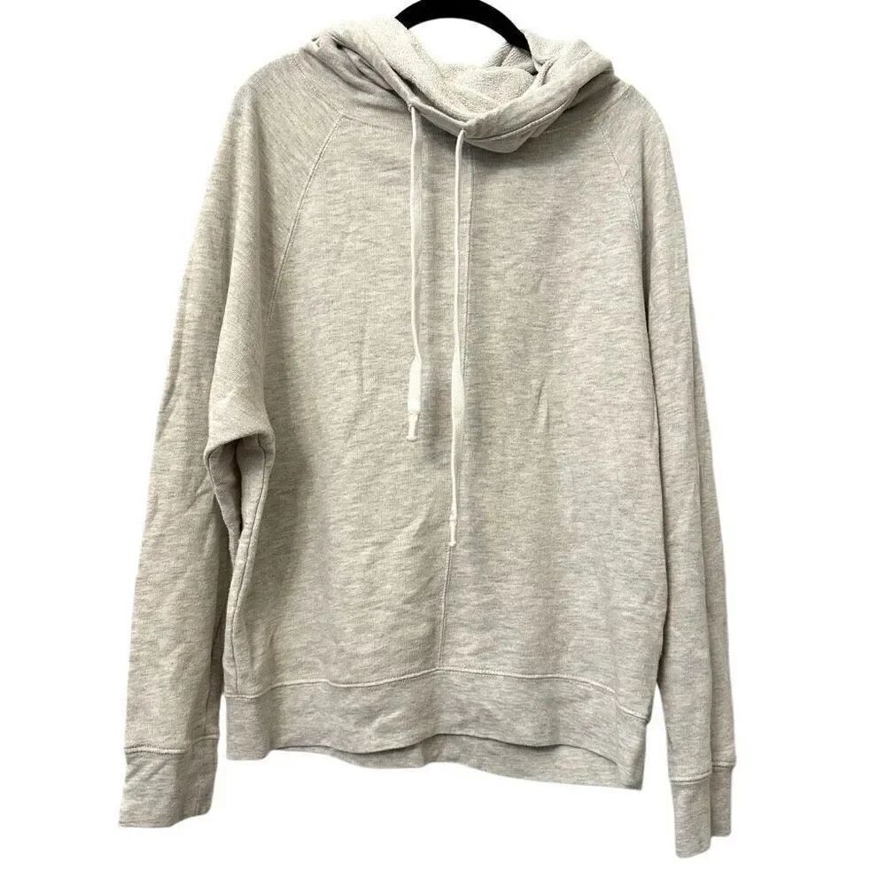 Derek Heart Heather Raglan Sleeve Cotton Blend Pullover Hoodie Gray Large